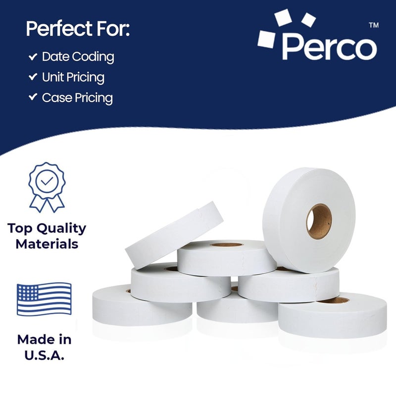 Perco White Pricing Labels for Monarch 1131 Price Gun - 1 Sleeve, 8 Rolls, 20,000 Price Marking Labels - with Ink Roll Included - Image 4